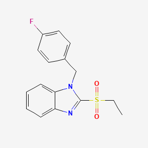 molecular formula C16H15FN2O2S B2674460 2-(乙基磺酰)-1-(4-氟苯甲基)-1H-苯并[d]咪唑 CAS No. 886924-77-2