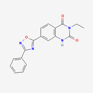 3-ethyl-7-(3-phenyl-1,2,4-oxadiazol-5-yl)quinazoline-2,4(1H,3H)-dione