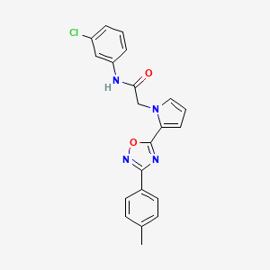molecular formula C21H17ClN4O2 B2674474 N-(3-chlorophenyl)-2-{2-[3-(4-methylphenyl)-1,2,4-oxadiazol-5-yl]-1H-pyrrol-1-yl}acetamide CAS No. 1260928-10-6