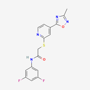 N-(3,5-difluorophenyl)-2-((4-(3-methyl-1,2,4-oxadiazol-5-yl)pyridin-2-yl)thio)acetamide