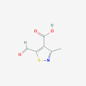 molecular formula C6H5NO3S B2674478 5-Formyl-3-methyl-1,2-thiazole-4-carboxylic acid CAS No. 89380-72-3