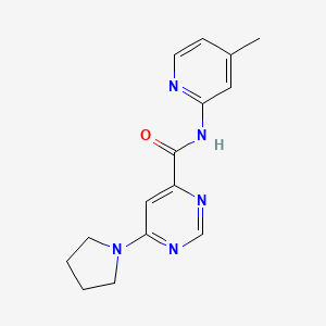 molecular formula C15H17N5O B2674479 N-(4-methylpyridin-2-yl)-6-(pyrrolidin-1-yl)pyrimidine-4-carboxamide CAS No. 2034581-51-4