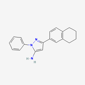 molecular formula C19H19N3 B2674491 1-苯基-3-(5,6,7,8-四氢萘-2-基)-1H-吡唑-5-胺 CAS No. 956505-57-0