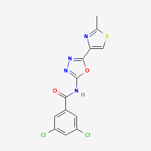 molecular formula C13H8Cl2N4O2S B2674501 3,5-dichloro-N-(5-(2-methylthiazol-4-yl)-1,3,4-oxadiazol-2-yl)benzamide CAS No. 1351607-32-3