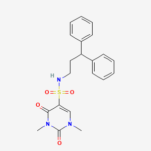 molecular formula C21H23N3O4S B2674507 N-(3,3-二苯基丙基)-1,3-二甲基-2,4-二氧代嘧啶-5-磺酰胺 CAS No. 887211-18-9