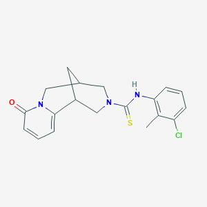 molecular formula C19H20ClN3OS B2674509 N-(3-chloro-2-methylphenyl)-8-oxo-4,5,6,8-tetrahydro-1H-1,5-methanopyrido[1,2-a][1,5]diazocine-3(2H)-carbothioamide CAS No. 399002-25-6