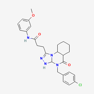 3-{4-[(4-chlorophenyl)methyl]-5-oxo-4H,5H-[1,2,4]triazolo[4,3-a]quinazolin-1-yl}-N-(3-methoxyphenyl)propanamide