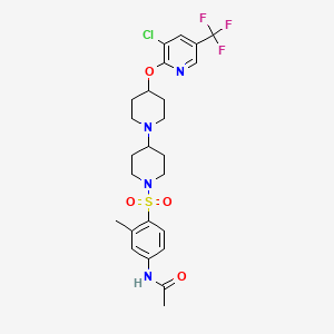 N-{4-[(4-{[3-chloro-5-(trifluoromethyl)pyridin-2-yl]oxy}-[1,4'-bipiperidine]-1'-yl)sulfonyl]-3-methylphenyl}acetamide