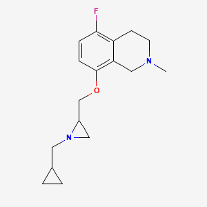 molecular formula C17H23FN2O B2674517 8-[[1-(Cyclopropylmethyl)aziridin-2-yl]methoxy]-5-fluoro-2-methyl-3,4-dihydro-1H-isoquinoline CAS No. 2418661-65-9
