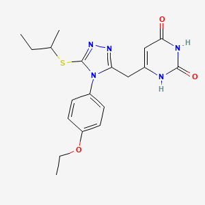 molecular formula C19H23N5O3S B2674529 6-[[5-butan-2-ylsulfanyl-4-(4-ethoxyphenyl)-1,2,4-triazol-3-yl]methyl]-1H-pyrimidine-2,4-dione CAS No. 852153-41-4