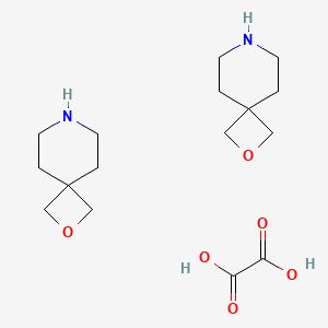 molecular formula C16H28N2O6 B2674537 2-Oxa-7-azaspiro[3.5]nonane hemioxalate CAS No. 1379811-94-5; 1429056-28-9; 241820-91-7; 53704-25-9