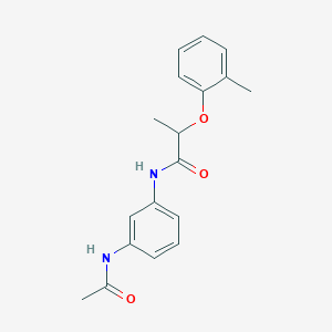 molecular formula C18H20N2O3 B267454 N-[3-(acetylamino)phenyl]-2-(2-methylphenoxy)propanamide 