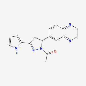1-(3-(1H-pyrrol-2-yl)-5-(quinoxalin-6-yl)-4,5-dihydro-1H-pyrazol-1-yl)ethanone