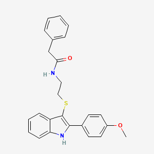 N-(2-((2-(4-methoxyphenyl)-1H-indol-3-yl)thio)ethyl)-2-phenylacetamide
