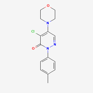 molecular formula C15H16ClN3O2 B2674558 4-chloro-2-(4-methylphenyl)-5-morpholino-3(2H)-pyridazinone CAS No. 478049-00-2