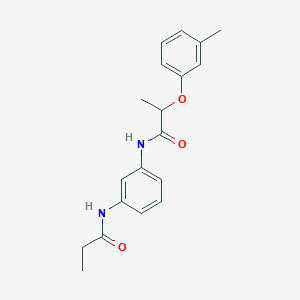 2-(3-methylphenoxy)-N-[3-(propanoylamino)phenyl]propanamide