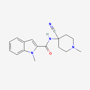 molecular formula C17H20N4O B2674563 N-(4-cyano-1-methylpiperidin-4-yl)-1-methyl-1H-indole-2-carboxamide CAS No. 1281056-28-7