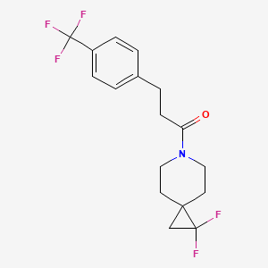 molecular formula C17H18F5NO B2674567 1-(1,1-Difluoro-6-azaspiro[2.5]octan-6-yl)-3-(4-(trifluoromethyl)phenyl)propan-1-one CAS No. 2176202-02-9