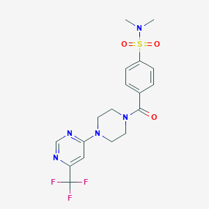 N,N-dimethyl-4-(4-(6-(trifluoromethyl)pyrimidin-4-yl)piperazine-1-carbonyl)benzenesulfonamide