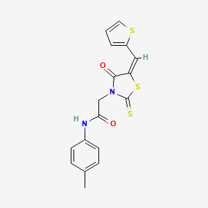 (E)-2-(4-oxo-5-(thiophen-2-ylmethylene)-2-thioxothiazolidin-3-yl)-N-(p-tolyl)acetamide