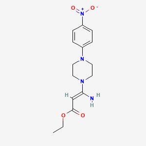 molecular formula C15H20N4O4 B2674577 Ethyl 3-amino-3-[4-(4-nitrophenyl)piperazino]acrylate CAS No. 338406-30-7