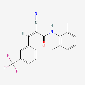 molecular formula C19H15F3N2O B2674581 (Z)-2-cyano-N-(2,6-dimethylphenyl)-3-[3-(trifluoromethyl)phenyl]prop-2-enamide CAS No. 444101-29-5