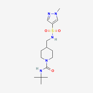 N-(tert-butyl)-4-((1-methyl-1H-pyrazole-4-sulfonamido)methyl)piperidine-1-carboxamide