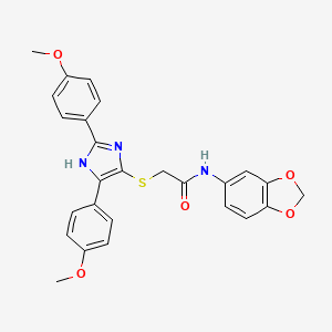 N-(2H-1,3-benzodioxol-5-yl)-2-{[2,5-bis(4-methoxyphenyl)-1H-imidazol-4-yl]sulfanyl}acetamide