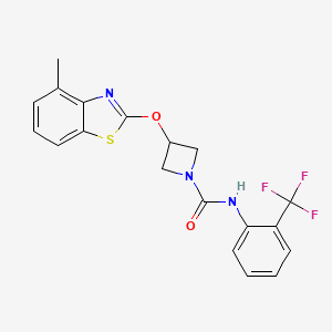molecular formula C19H16F3N3O2S B2674601 3-((4-methylbenzo[d]thiazol-2-yl)oxy)-N-(2-(trifluoromethyl)phenyl)azetidine-1-carboxamide CAS No. 1396624-89-7