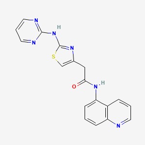 2-(2-(pyrimidin-2-ylamino)thiazol-4-yl)-N-(quinolin-5-yl)acetamide
