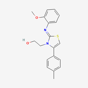 (Z)-2-(2-((2-methoxyphenyl)imino)-4-(p-tolyl)thiazol-3(2H)-yl)ethanol