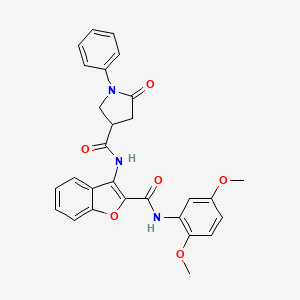 N-(2-((2,5-dimethoxyphenyl)carbamoyl)benzofuran-3-yl)-5-oxo-1-phenylpyrrolidine-3-carboxamide