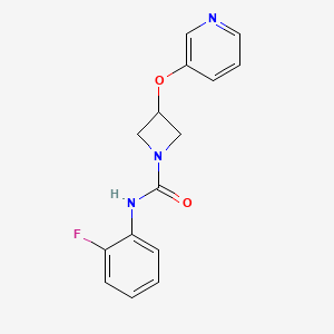 molecular formula C15H14FN3O2 B2674639 N-(2-fluorophenyl)-3-(pyridin-3-yloxy)azetidine-1-carboxamide CAS No. 1903314-05-5