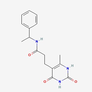 molecular formula C16H19N3O3 B2674640 3-(6-methyl-2,4-dioxo-1,2,3,4-tetrahydropyrimidin-5-yl)-N-(1-phenylethyl)propanamide CAS No. 1105202-49-0