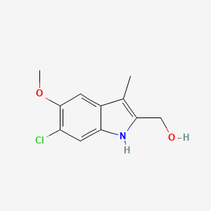 molecular formula C11H12ClNO2 B2674644 (6-氯-5-甲氧基-3-甲基-1H-吲哚-2-基)甲醇 CAS No. 1774896-61-5