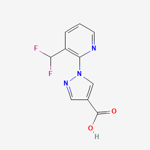 molecular formula C10H7F2N3O2 B2674657 1-[3-(Difluoromethyl)pyridin-2-yl]pyrazole-4-carboxylic acid CAS No. 2248286-78-2