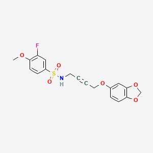 N-(4-(benzo[d][1,3]dioxol-5-yloxy)but-2-yn-1-yl)-3-fluoro-4-methoxybenzenesulfonamide