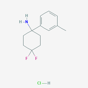 molecular formula C13H18ClF2N B2674665 4,4-二氟-1-间甲苯基环己胺盐酸盐 CAS No. 2197053-15-7