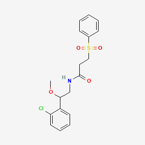molecular formula C18H20ClNO4S B2674671 N-(2-(2-chlorophenyl)-2-methoxyethyl)-3-(phenylsulfonyl)propanamide CAS No. 1705845-50-6