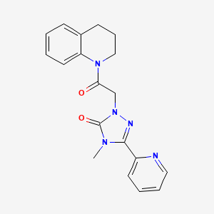 molecular formula C19H19N5O2 B2674682 1-(2-(3,4-dihydroquinolin-1(2H)-yl)-2-oxoethyl)-4-methyl-3-(pyridin-2-yl)-1H-1,2,4-triazol-5(4H)-one CAS No. 1788769-55-0