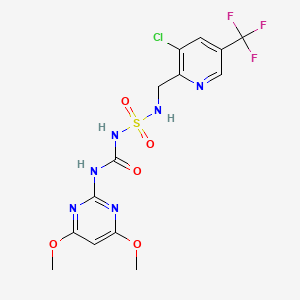molecular formula C14H14ClF3N6O5S B2674692 1-({[3-Chloro-5-(trifluoromethyl)pyridin-2-yl]methyl}sulfamoyl)-3-(4,6-dimethoxypyrimidin-2-yl)urea CAS No. 2085690-35-1
