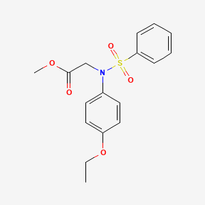 molecular formula C17H19NO5S B2674696 Methyl N-(4-ethoxyphenyl)-N-(phenylsulfonyl)glycinate CAS No. 94675-63-5