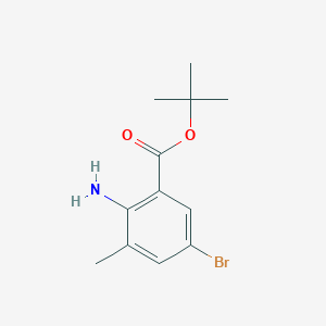 molecular formula C12H16BrNO2 B2674700 2-Amino-5-bromo-3-methyl-benzoic acid tert-butyl ester CAS No. 206549-08-8
