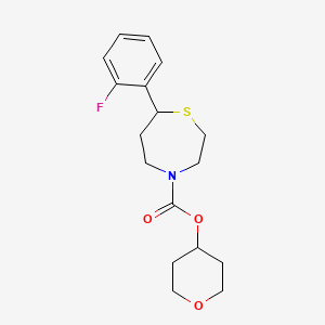 tetrahydro-2H-pyran-4-yl 7-(2-fluorophenyl)-1,4-thiazepane-4-carboxylate