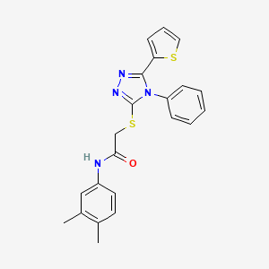 N-(3,4-dimethylphenyl)-2-[(4-phenyl-5-thiophen-2-yl-1,2,4-triazol-3-yl)sulfanyl]acetamide