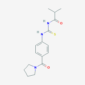 molecular formula C16H21N3O2S B267471 N-isobutyryl-N'-[4-(1-pyrrolidinylcarbonyl)phenyl]thiourea 