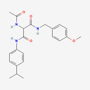 molecular formula C22H27N3O4 B2674719 2-(乙酰氨基)-N~1~-(4-异丙基苯基)-N~3~-(4-甲氧基苄基)丙二酰胺 CAS No. 866039-23-8