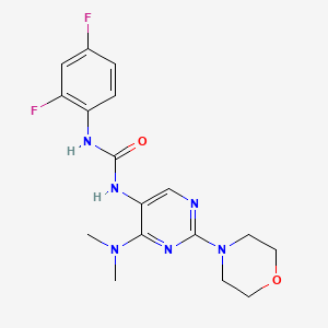 molecular formula C17H20F2N6O2 B2674720 1-(2,4-二氟苯基)-3-(4-(二甲基氨基)-2-吗啉基嘧啶-5-基)脲 CAS No. 1797670-41-7