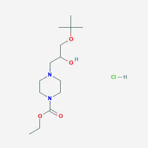 molecular formula C14H29ClN2O4 B2674726 Ethyl 4-(3-(tert-butoxy)-2-hydroxypropyl)piperazine-1-carboxylate hydrochloride CAS No. 1185325-82-9