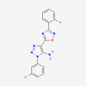 molecular formula C16H10ClFN6O B2674732 1-(3-chlorophenyl)-4-[3-(2-fluorophenyl)-1,2,4-oxadiazol-5-yl]-1H-1,2,3-triazol-5-amine CAS No. 892769-31-2